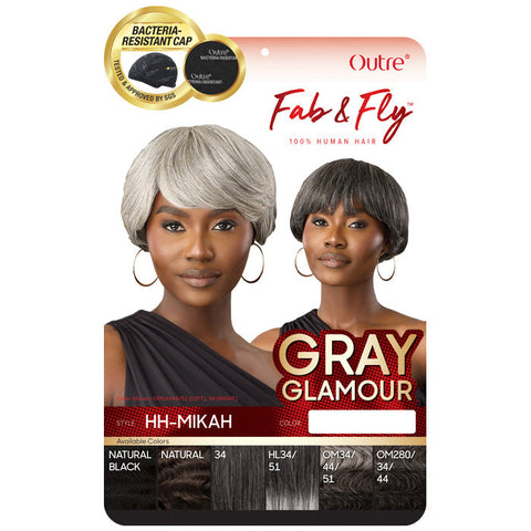 Outre Fab & Fly Gray Glamour 100% Human Hair Full Wig - HH-MIKAH