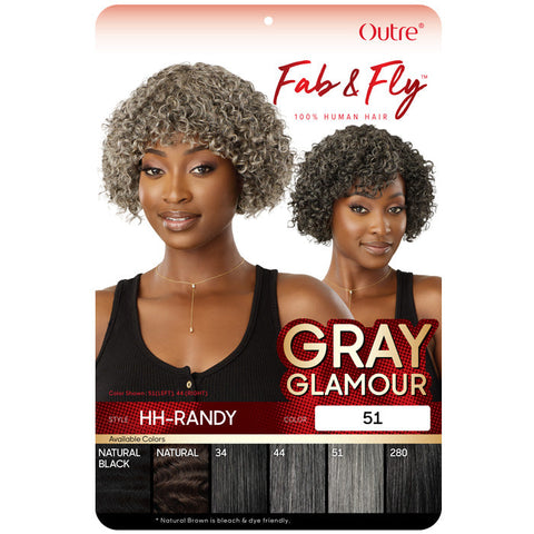 Outre Fab & Fly Gray Glamour 100% Human Hair Full Wig - HH-RANDY