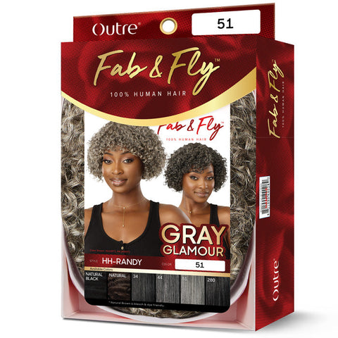 Outre Fab & Fly Gray Glamour 100% Human Hair Full Wig - HH-RANDY