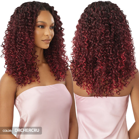 Outre Airtied Human Hair Blend Glueless 100% Fully Hand-Tied 13X6 HD Lace Front Wig - HHB-DOMINICAN CURLY 22"