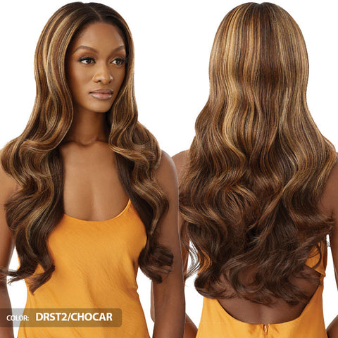 Outre Airtied Human Hair Blend Glueless 100% Fully Hand-Tied 13X6 HD Lace Front Wig - HHB-GLAM WAVES 28"