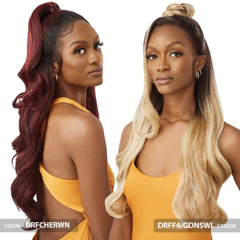 Outre Airtied Human Hair Blend Glueless 100% Fully Hand-Tied 13X6 HD Lace Front Wig - HHB-GLAM WAVES 28"