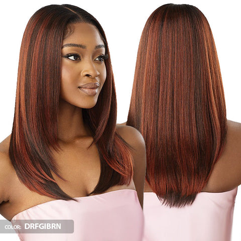 Outre Airtied Glueless Human Hair Blend 13x6 HD Lace Front Wig - HHB-SLEEK YAKI 20" - 100% Fully Hand-Tied