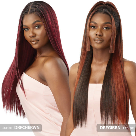 Outre Airtied Human Hair Blend Glueless 100% Fully Hand-Tied 13X6 HD Lace Front Wig - HHB-SLEEK YAKI 28"