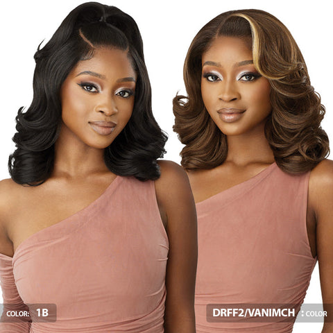 Outre Glueless Human Hair Blend 5X5 HD LACE CLOSURE WIG - HHB - BODY WAVE 16"