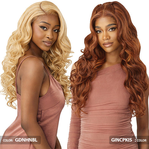 Outre 5x5 Lace Closure Wig 100% Human Hair Blend Glueless HD Lace Front Wig - HHB-GLAM CURLS 24"