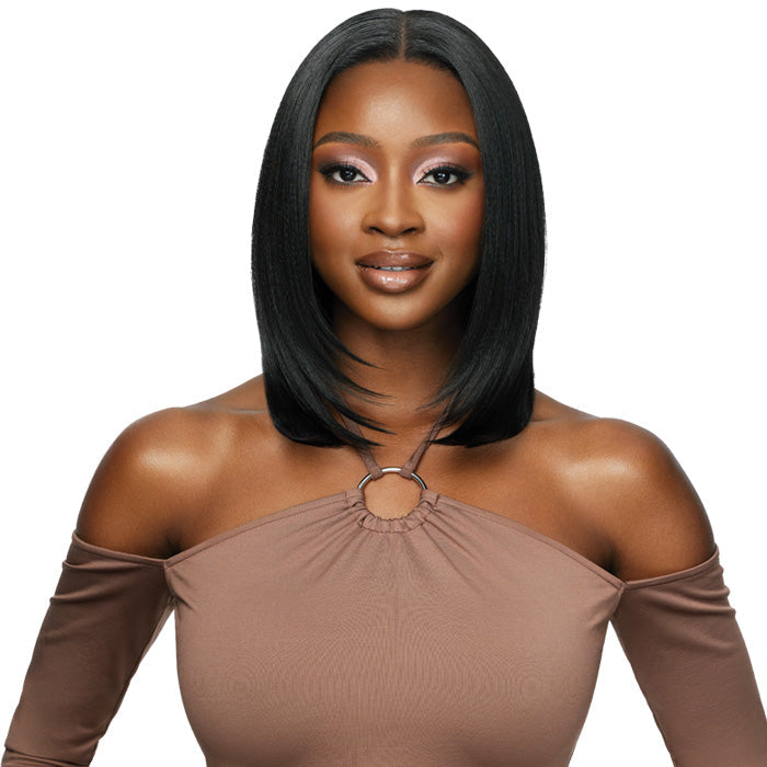 Outre Glueless Human Hair Blend 5X5 HD LACE CLOSURE WIG - HHB - NATURAL YAKI 14"