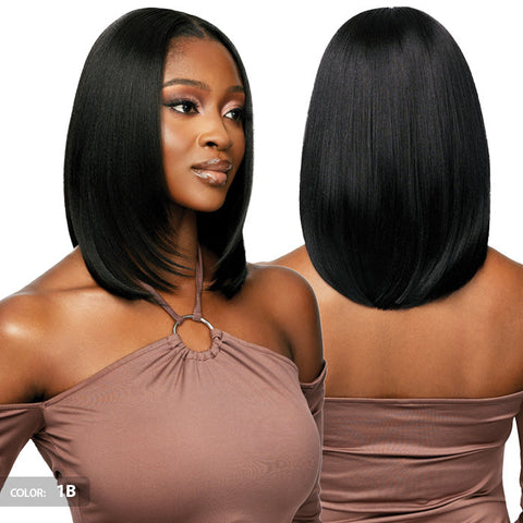 Outre Glueless Human Hair Blend 5X5 HD LACE CLOSURE WIG - HHB - NATURAL YAKI 14"