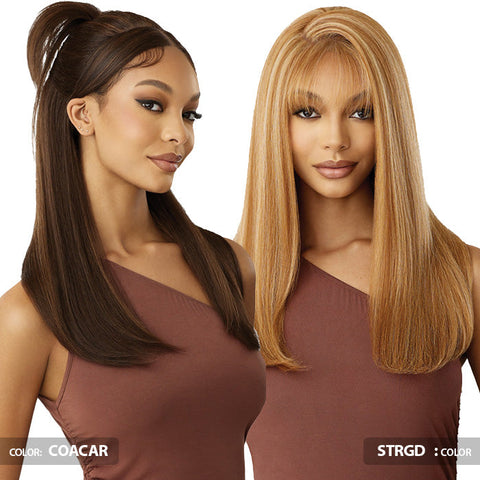 Outre 5x5 Lace Closure Wig Human Hair Blend Glueless HD Lace Front Wig - HHB-NATURAL YAKI 22