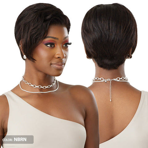 Outre My Tresses Black Label Premium 100% Unprocessed Human Hair 13x4 HD Lace Front Wig - HH-NATURAL PIXIE