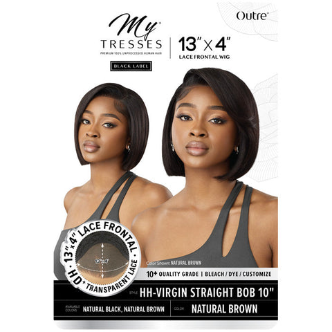 Outre My Tresses Black Label Premium 100% Unprocessed Human Hair HD 13x4 Lace Front Wig - HH-VIRGIN STRAIGHT BOB 10"