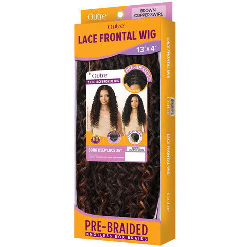 Outre Glueless Pre-Braided HD 13x4 Lace Front Wig - BOHO DEEP LOCS 26"