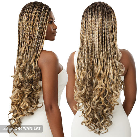 Outre Glueless Hand-Tied Pre-Braided 13X4 HD Lace Front Wig - FRENCH CURL BOX BRAID 32"