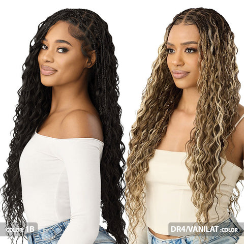 Outre 100% Full Hand Tied Glueless HD Whole Lace Wig - BOHO MERMAID BOX BRAID 32"