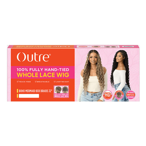 Outre 100% Full Hand Tied Glueless HD Whole Lace Wig - BOHO MERMAID BOX BRAID 32"