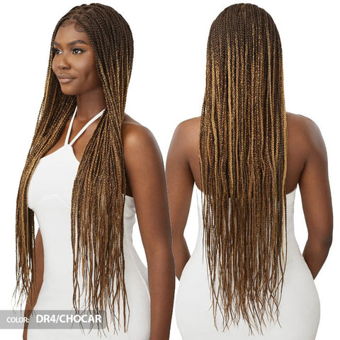 Outre Glueless 100% Fully Hand-Tied Pre-Braided HD Transparent Whole Lace Wig - KNOTLESS BOX BRAIDS 36"
