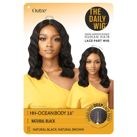 Outre 100% Unprocessed Human Hair Lace Part Wig - OCEAN BODY 16"/20"