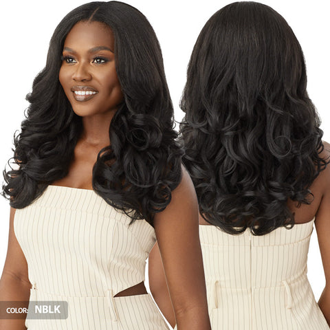 Outre Big Beautiful Hair Leave Out Wig Human Hair Premium Blend U-Part Cap Wig - DOMINICAN BODY CURL 20"