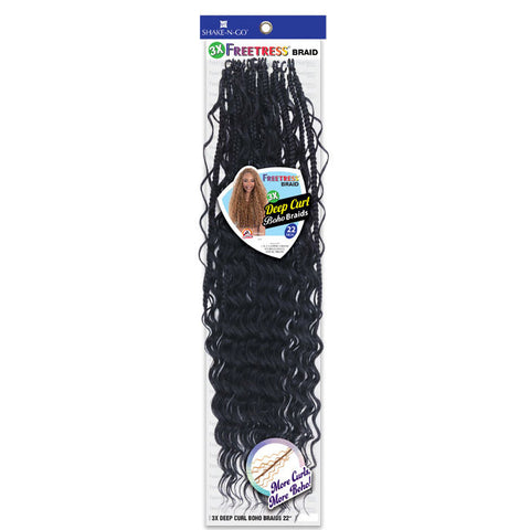 Free Tress Pre-Looped Crochet Braid - 3X DEEP CURL BOHO BRAIDS 22"