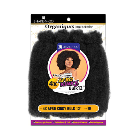Organique Human Hair Blend Braids - 4X AFRO KINKY BULK 12" - by Shake N Go