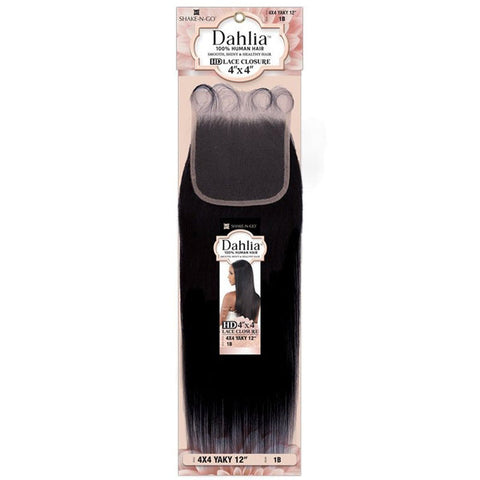 Shake N Go Dahlia 100% Human Hair 4x4 HD Lace Closure - 4x4 YAKY 12"
