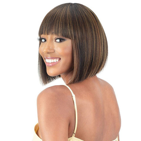 Mayde Mocha Human Hair Blend Wig - PEACH