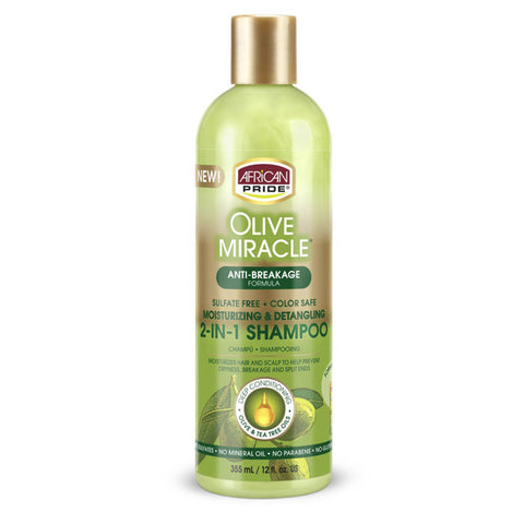 African Pride Olive Miracle 2-in-1 Shampoo Conditioner 12 oz