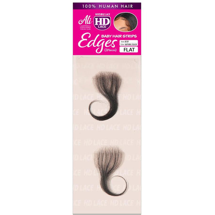 Ali 100% Human Hair HD Lace Baby Hair Strips Edges (2 pieces) - FLAT SHAPE