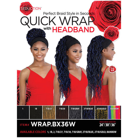 Seduction Quick Wrap with Headband Wig - WRAP.BX24W / WRAP.BX36W (24"/36") BOX BRAID