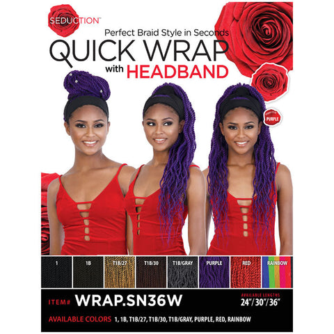 Seduction Quick Wrap with Headband Wig - WRAP.SN36W 36" TWIST STYLE