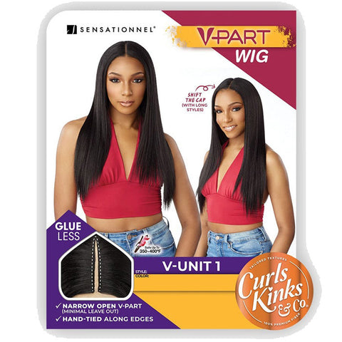 Sensationnel Curls Kinks V-Part Wig Glueless HD Lace Part Wig - V-UNIT 1
