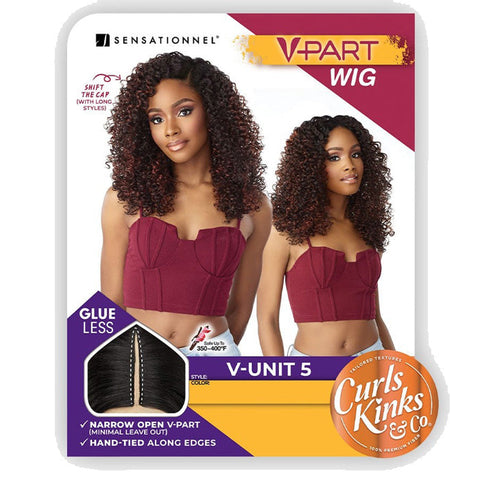 Sensationnel Curls Kinks V-Part Wig Glueless HD Lace Part Wig - V-UNIT 5