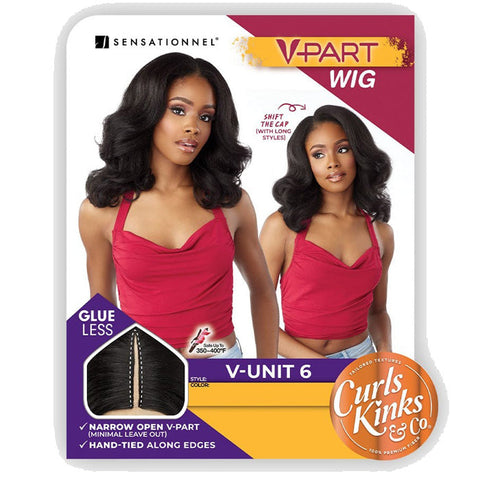 Sensationnel Curls Kinks V-Part Wig Glueless HD Lace Part Wig - V-UNIT 6
