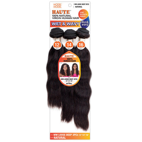 Model Model Haute 100% Virgin Human Hair Wet & Wavy Weave 3pc - LOOSE DEEP
