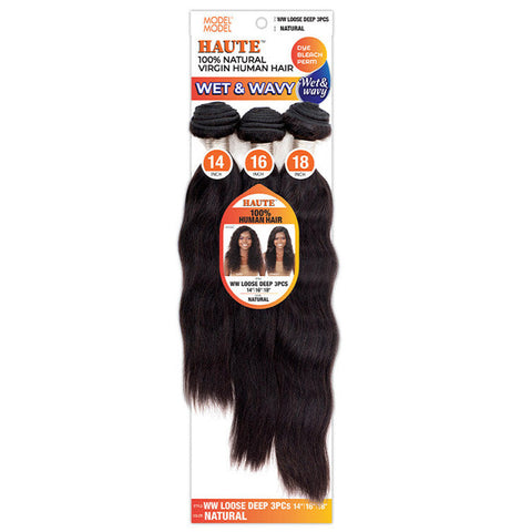 Model Model Haute 100% Virgin Human Hair Wet & Wavy Weave 3pc - LOOSE DEEP