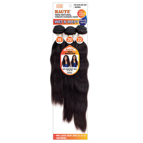 Model Model Haute 100% Virgin Human Hair Wet & Wavy Weave 3pc - LOOSE DEEP