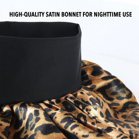 Firstline Evolve Luxe Satin Wide-Edge Bonnet - Leopard