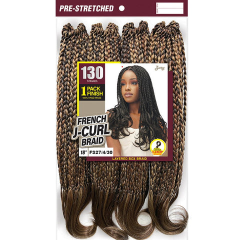 Zury Sis Loop Crochet Braids 100% Hand-Made - FRENCH J CURL BRAID 18" 130 STRANDS