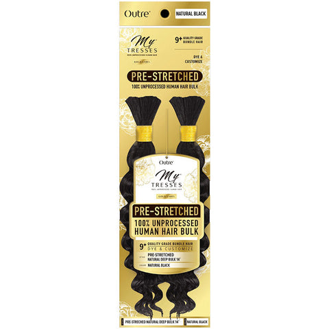 Outre Mytresses Gold Label Braids 100% Unprocessed Human Hair - PRE-STRETCHED NATURAL DEEP BULK (10"/12"/14"/18")