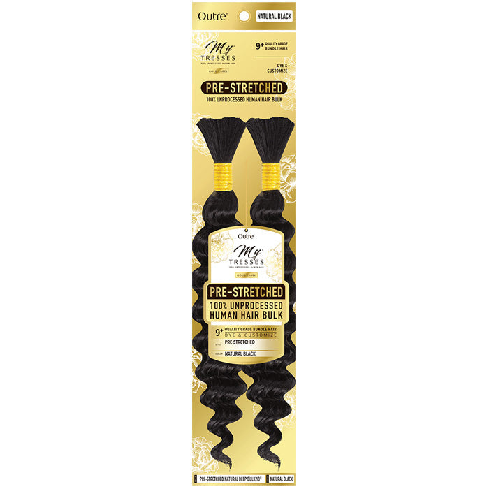 Outre Mytresses Gold Label Braids 100% Unprocessed Human Hair - PRE-STRETCHED NATURAL DEEP BULK (10"/12"/14"/18")