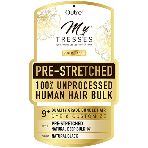Outre Mytresses Gold Label Braids 100% Unprocessed Human Hair - PRE-STRETCHED NATURAL DEEP BULK (10"/12"/14"/18")