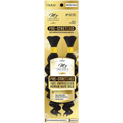 Outre Mytresses Gold Label Braids 100% Unprocessed Human Hair - PRE-STRETCHED NATURAL DEEP BULK (10"/12"/14"/18")