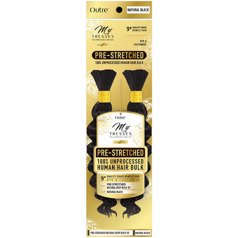 Outre Mytresses Gold Label Braids 100% Unprocessed Human Hair - PRE-STRETCHED NATURAL DEEP BULK (10"/12"/14"/18")