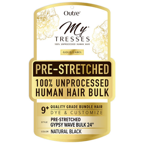 Outre Mytresses Gold Label 100% Unprocessed Human Hair Braids - PRE-STRETCHED GYPSY WAVE BULK 18"/24"