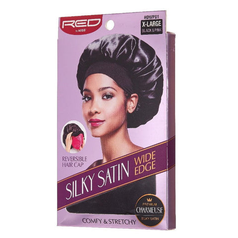 Red by Kiss X Large Silky Satin Wide Edge Reversible Hair Cap