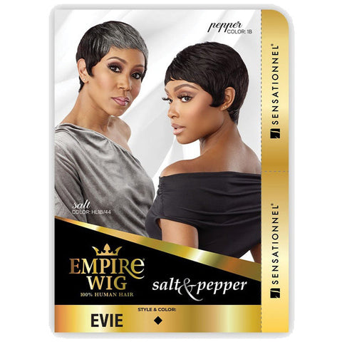 Sensationnel Empire Wig Salt & Pepper 100% Human Hair Wig - EVIE