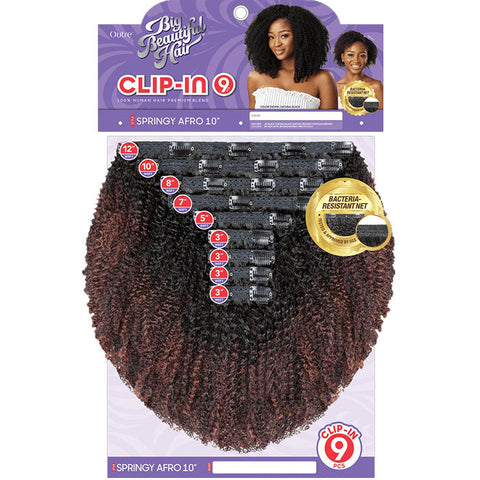 Outre Human Hair Blend Big Beautiful Hair Clip In 9CS - SPRINGY AFRO 10"