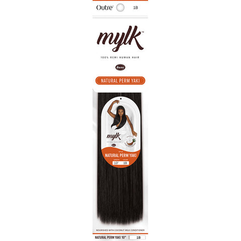 Outre Mylk 100% Remy Human Hair Weaves - NATURAL PERM YAKI 10"/12"/14"