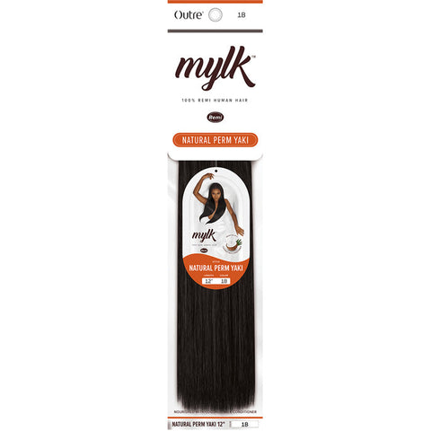 Outre Mylk 100% Remy Human Hair Weaves - NATURAL PERM YAKI 10"/12"/14"