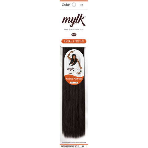 Outre Mylk 100% Remy Human Hair Weaves - NATURAL PERM YAKI 10"/12"/14"